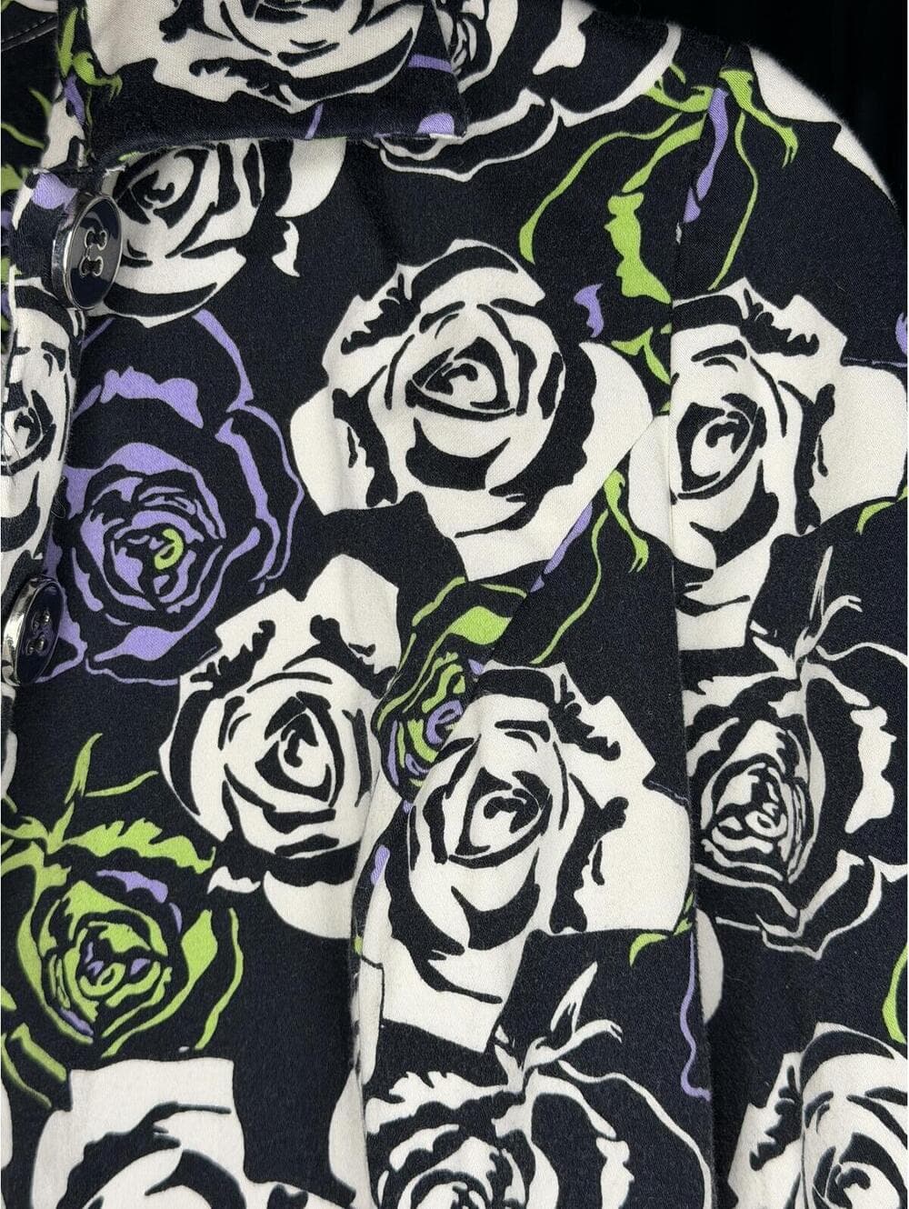 Vintage 2009 Christopher & Banks Rose Print Blazer - Size M - Thumbnail 3