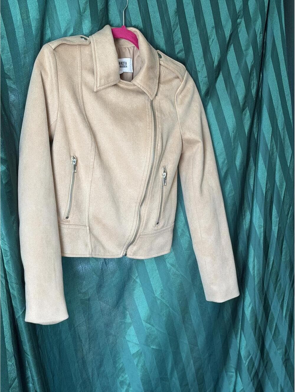 BB Dakota by Steve Madden Tan Faux Suede Moto Jacket (Size: XS) - Thumbnail 3