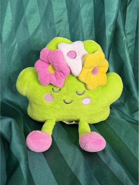 iScream Flower Cactus Plush Toy Neon Green & Pink Soft Stuffed Animal - Thumbnail 4