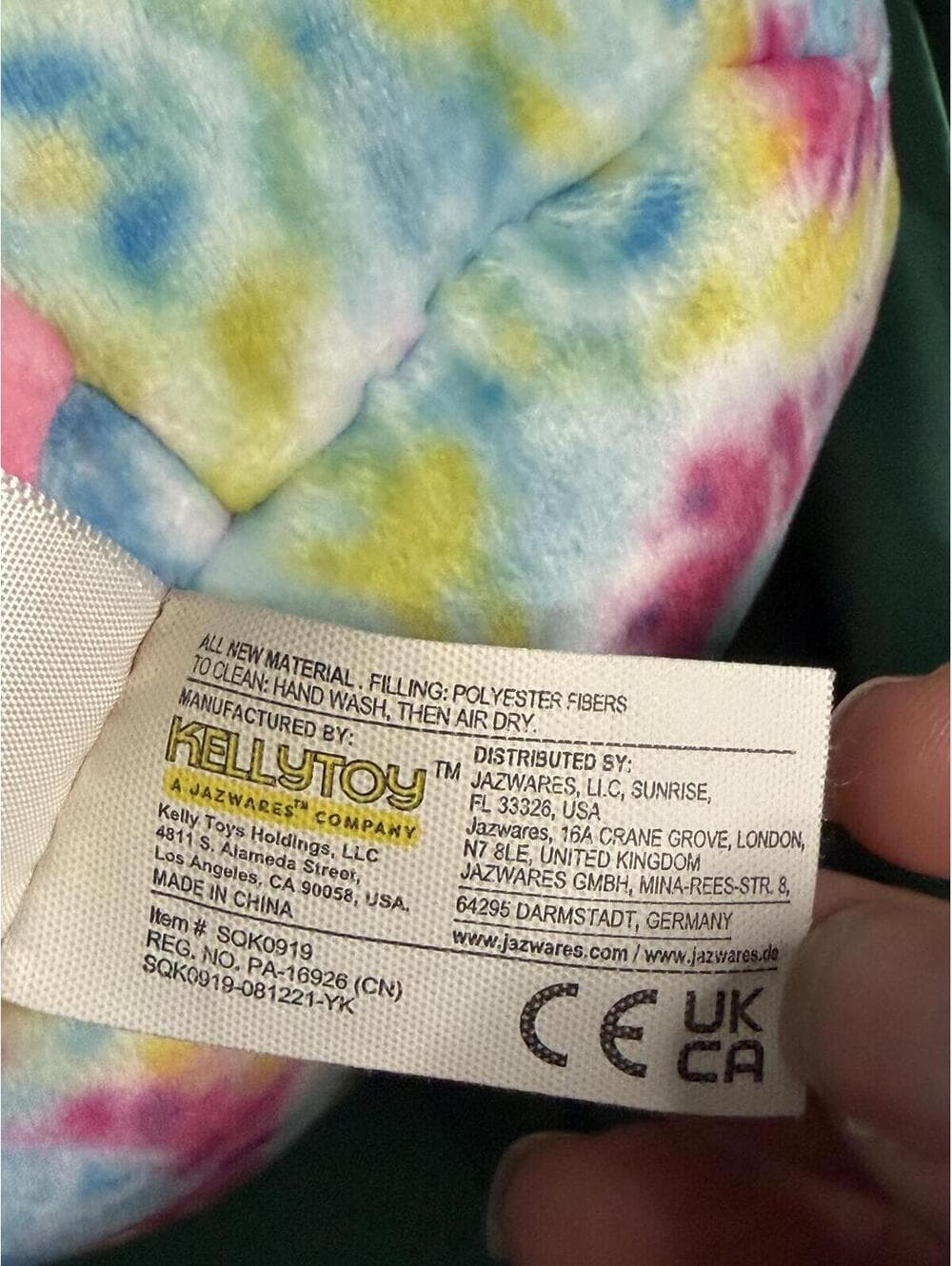 Kellytoy Squishmallows Tie-Dye Unicorn Cat Plush - Thumbnail 3