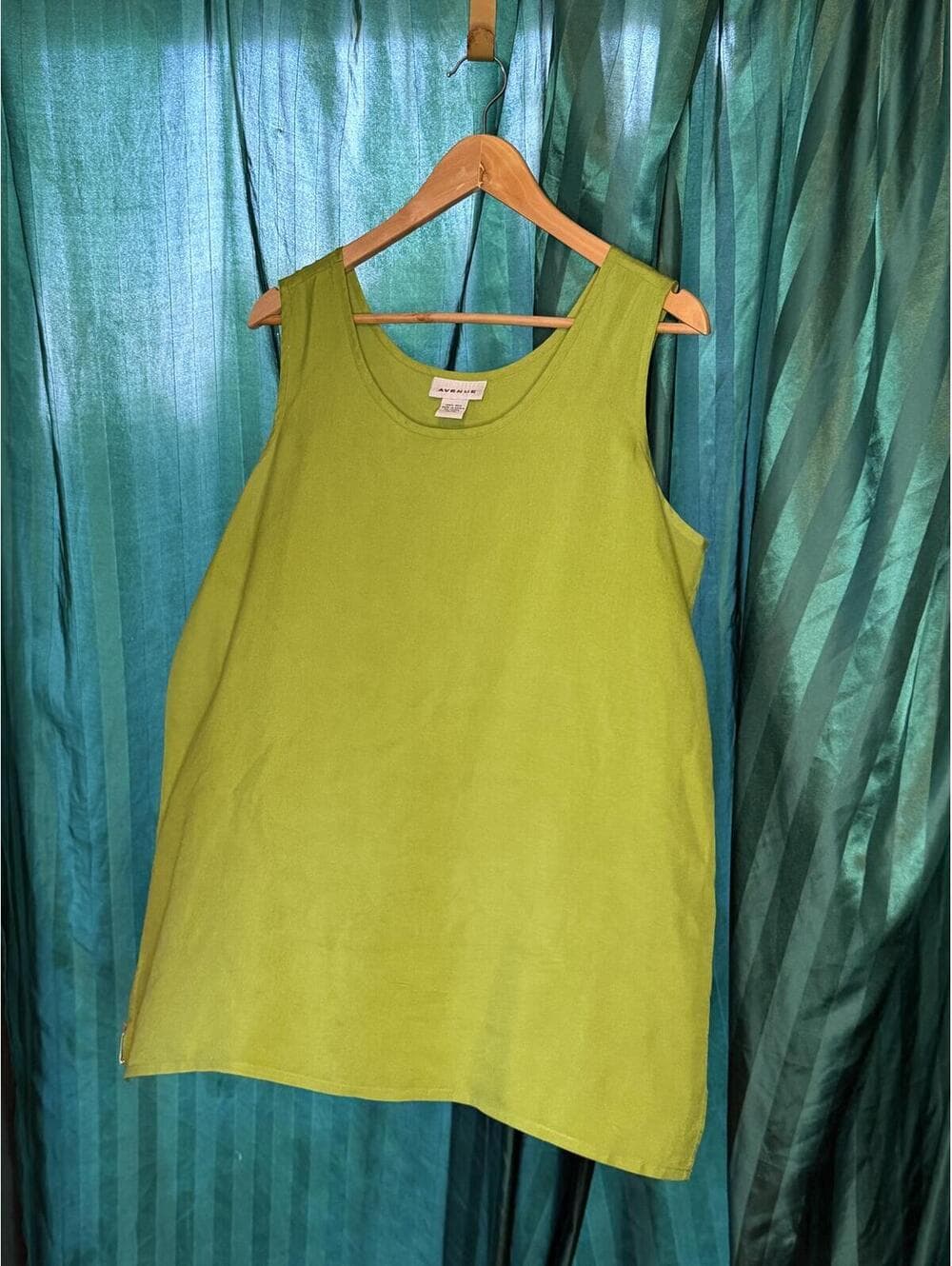 Avenue Lime Green Sleeveless Tank Top - Thumbnail 5