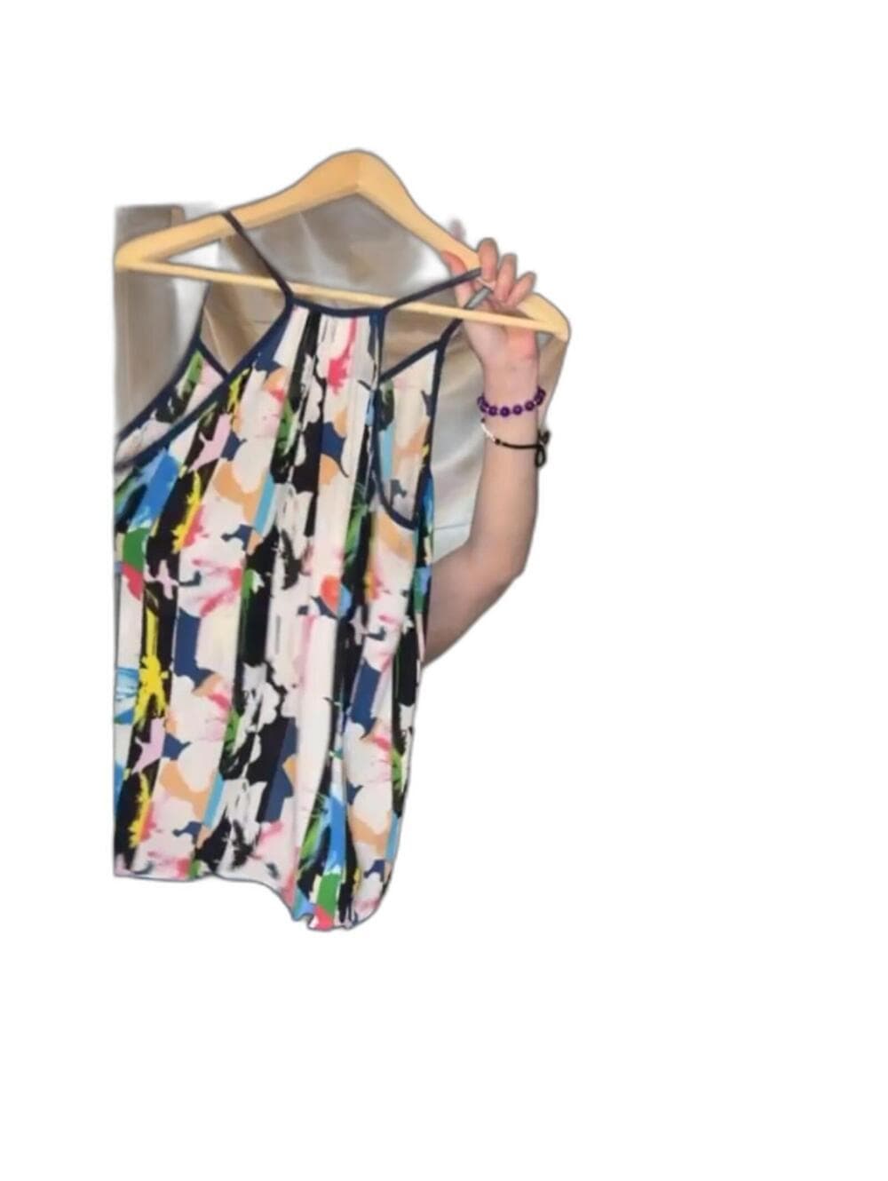Philosophy Sleeveless Halter Top Abstract Blouse Floral - Thumbnail 8