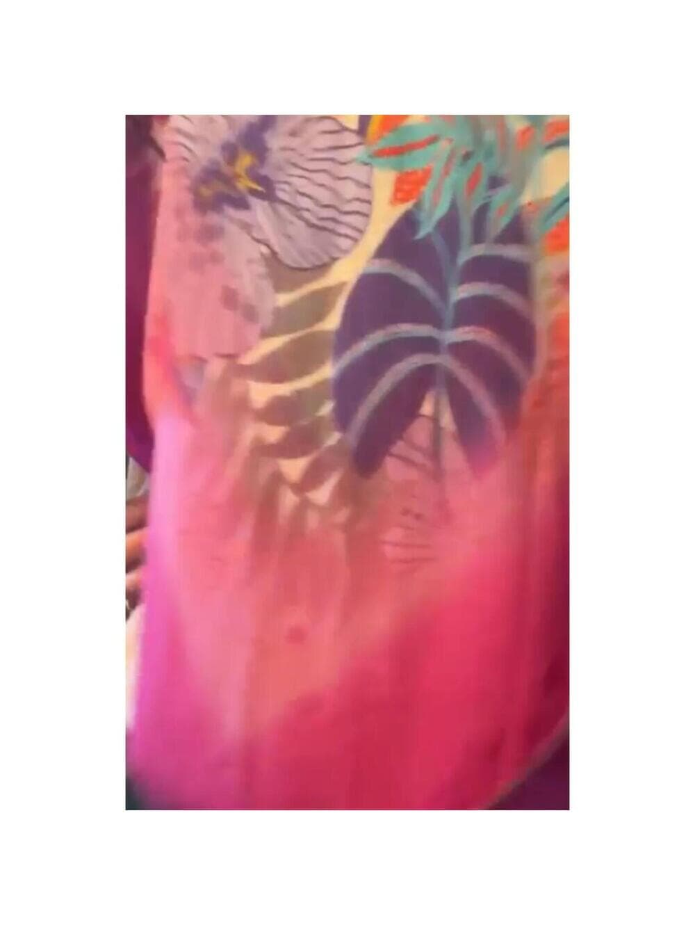 Slim Factor Slim-Sation Poncho Top Tropical Floral Layered - Thumbnail 3