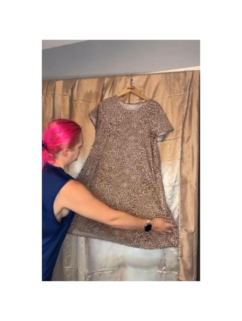LuLaRoe Carly Dress Swing High Low A-Line Pockets Cheetah - Thumbnail 4