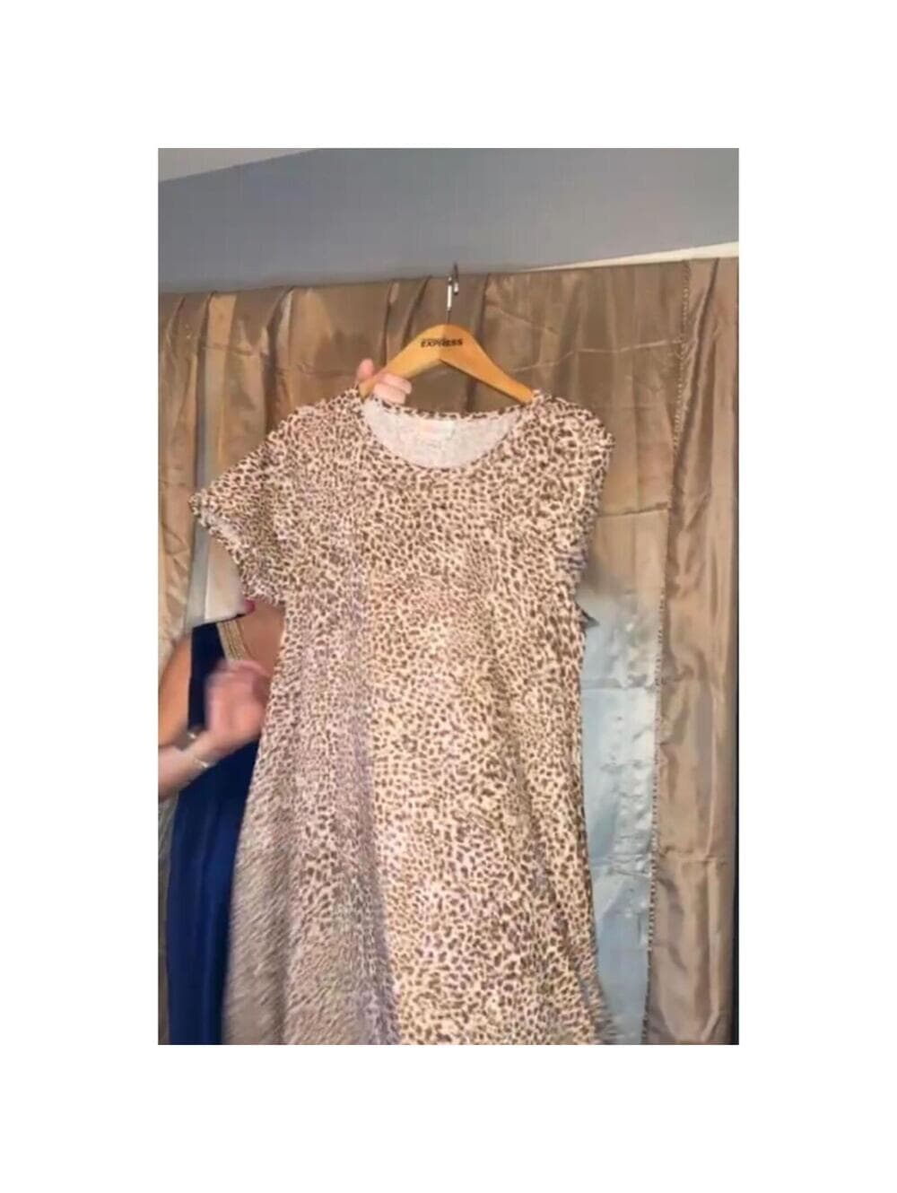 LuLaRoe Carly Dress Swing High Low A-Line Pockets Cheetah - Thumbnail 8
