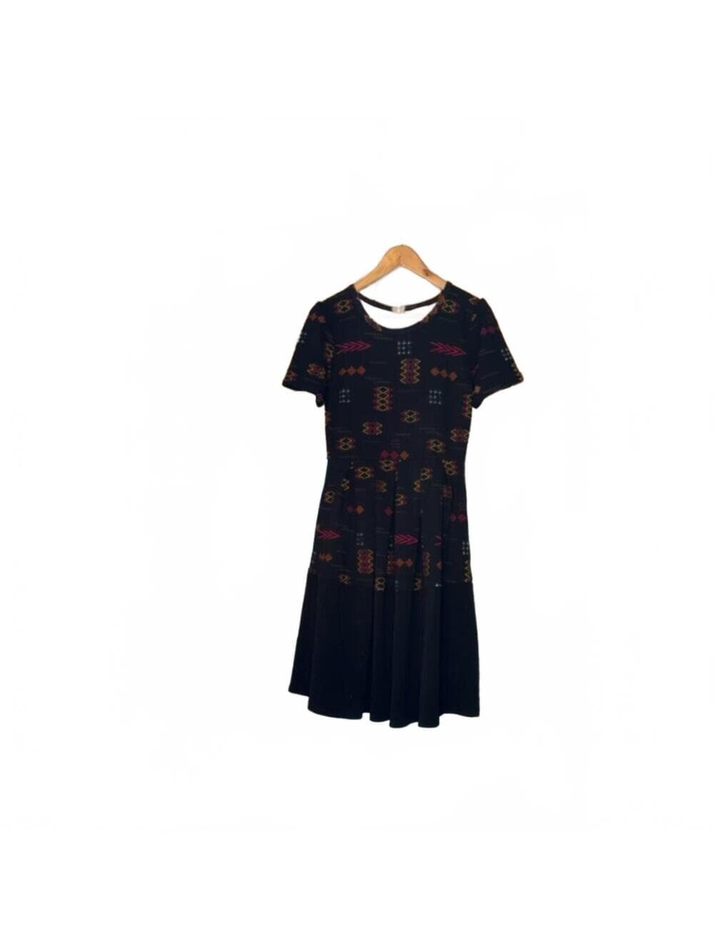 LuLaRoe Amelia Dress Geometric Tribal Print Pockets - Thumbnail 3