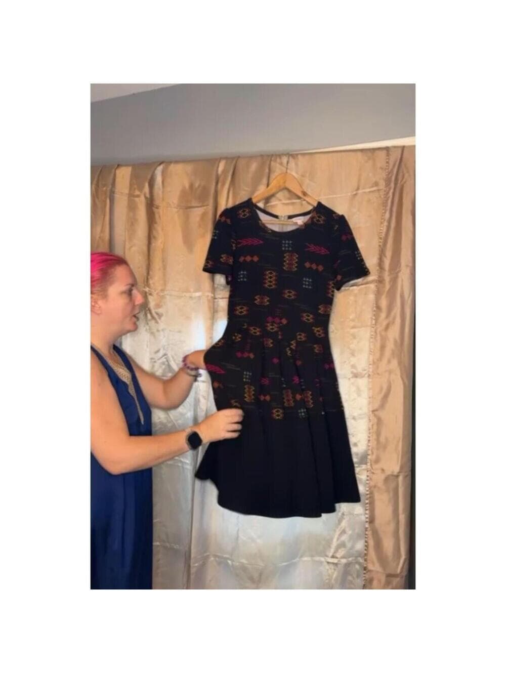 LuLaRoe Amelia Dress Geometric Tribal Print Pockets - Thumbnail 5