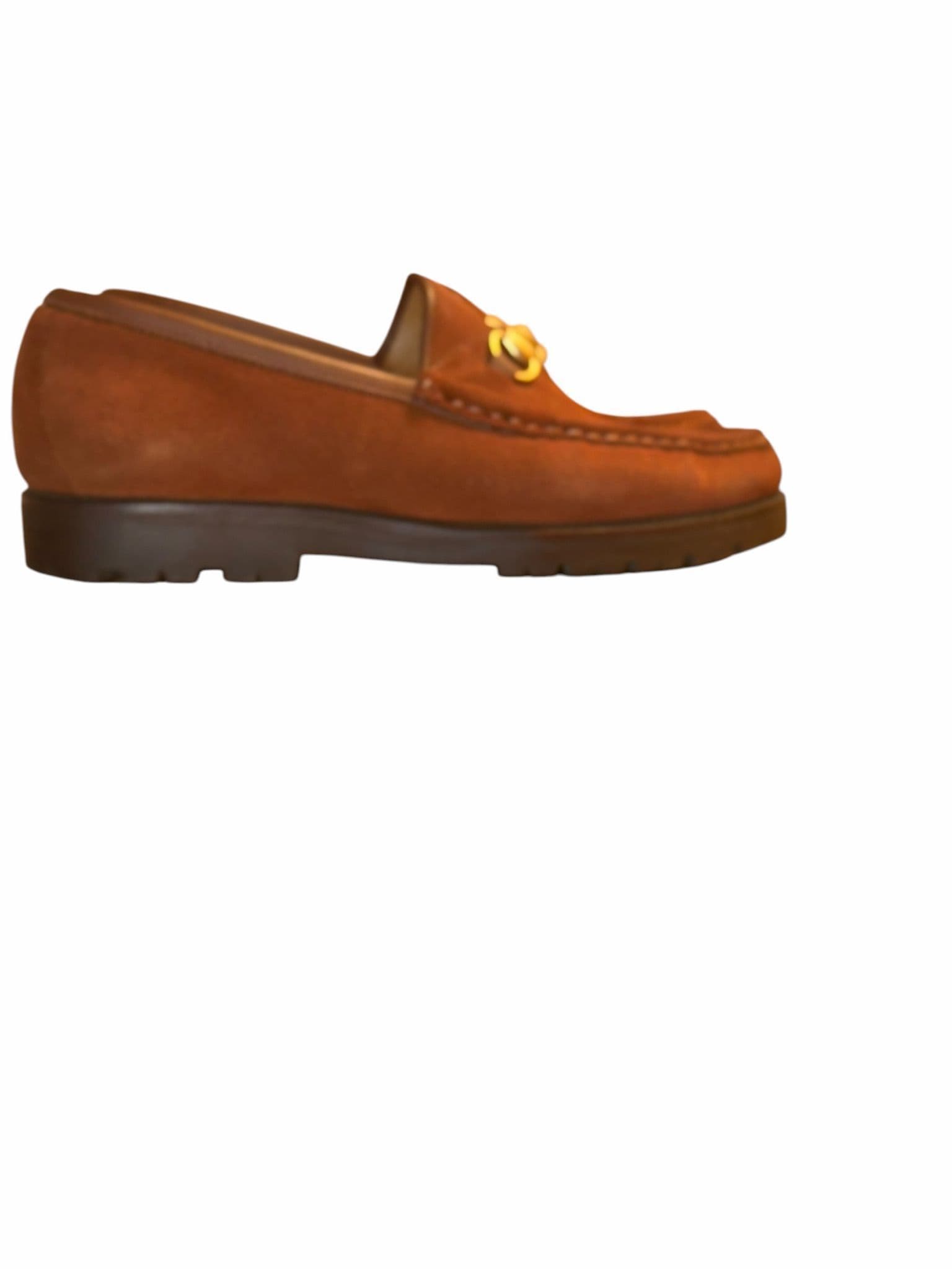 475. Gucci Horsebit Loafers sz 35 Brown Suede Leather Slip On Shoes Made in Italy - Thumbnail 4