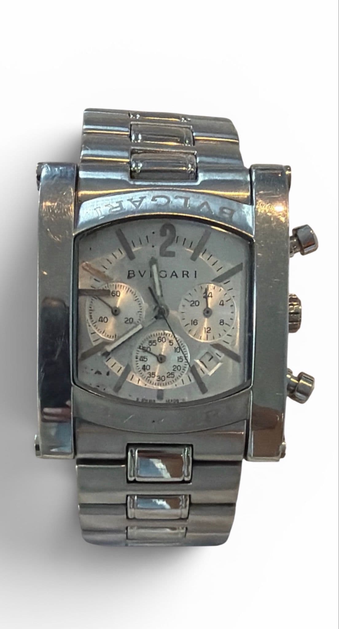 470. Bvlgari EGW 30 Stainless Steel Watch Case Back 30mm Silver