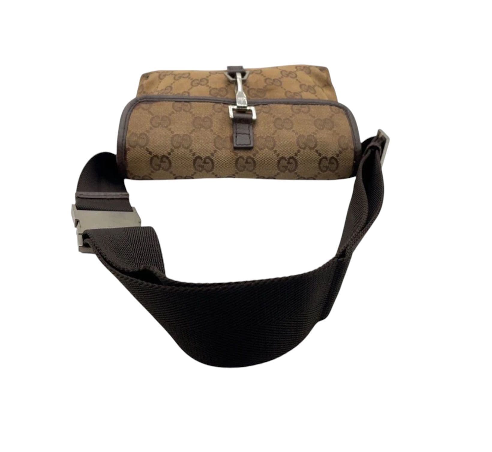471. GUCCI GG Monogram Flight Belt Bag Dark Brown - Thumbnail 5