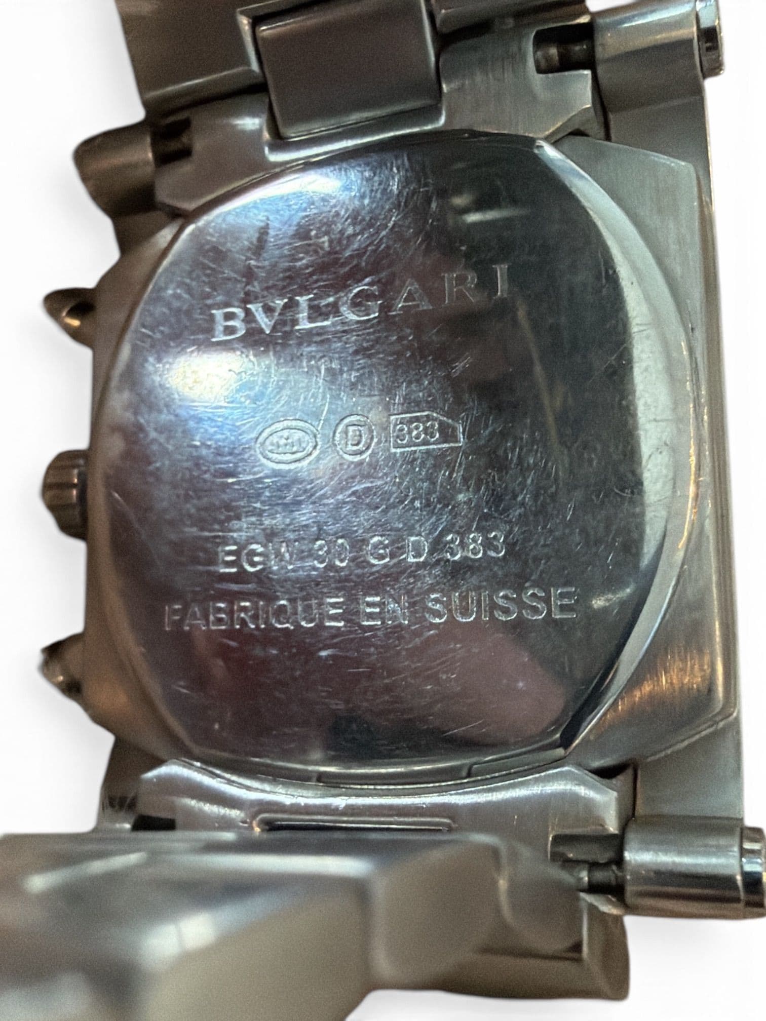 470. Bvlgari EGW 30 Stainless Steel Watch Case Back 30mm Silver - Thumbnail 2