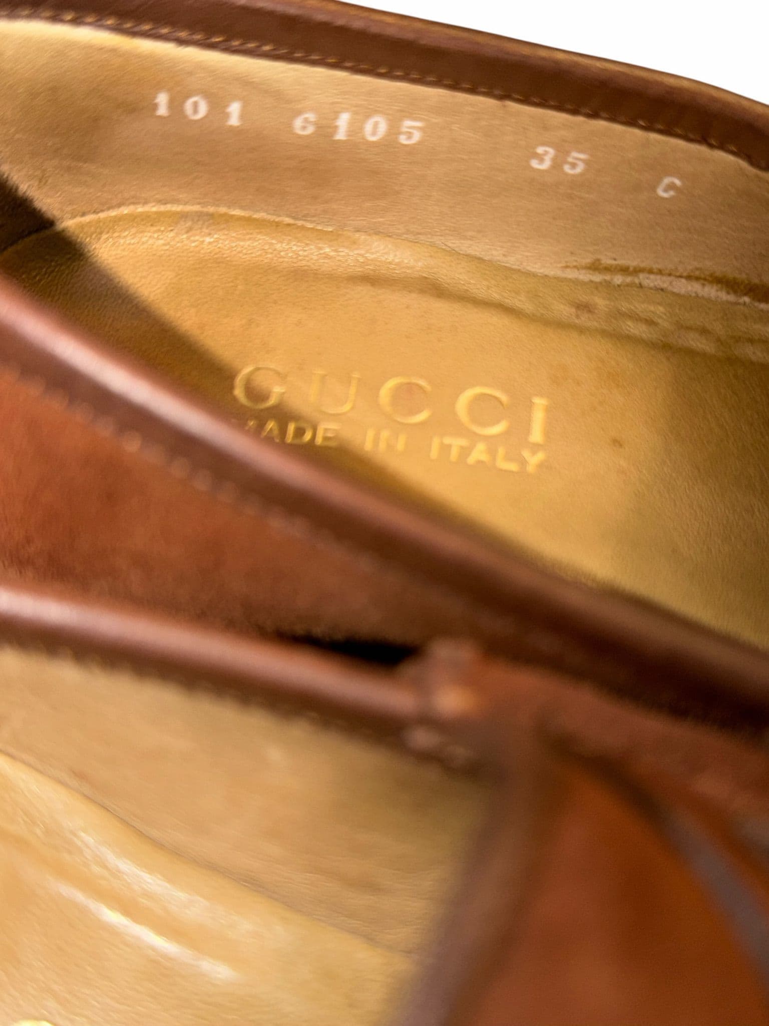475. Gucci Horsebit Loafers sz 35 Brown Suede Leather Slip On Shoes Made in Italy - Thumbnail 7