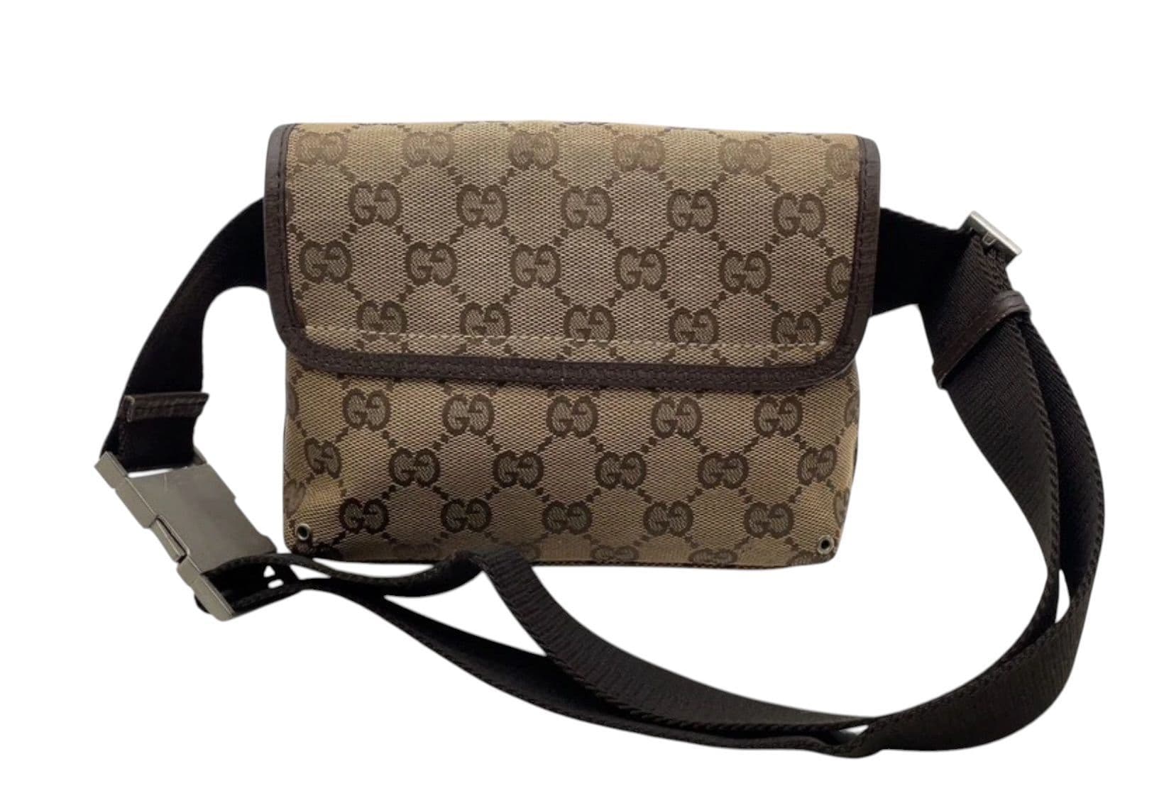 471. GUCCI GG Monogram Flight Belt Bag Dark Brown - Thumbnail 2