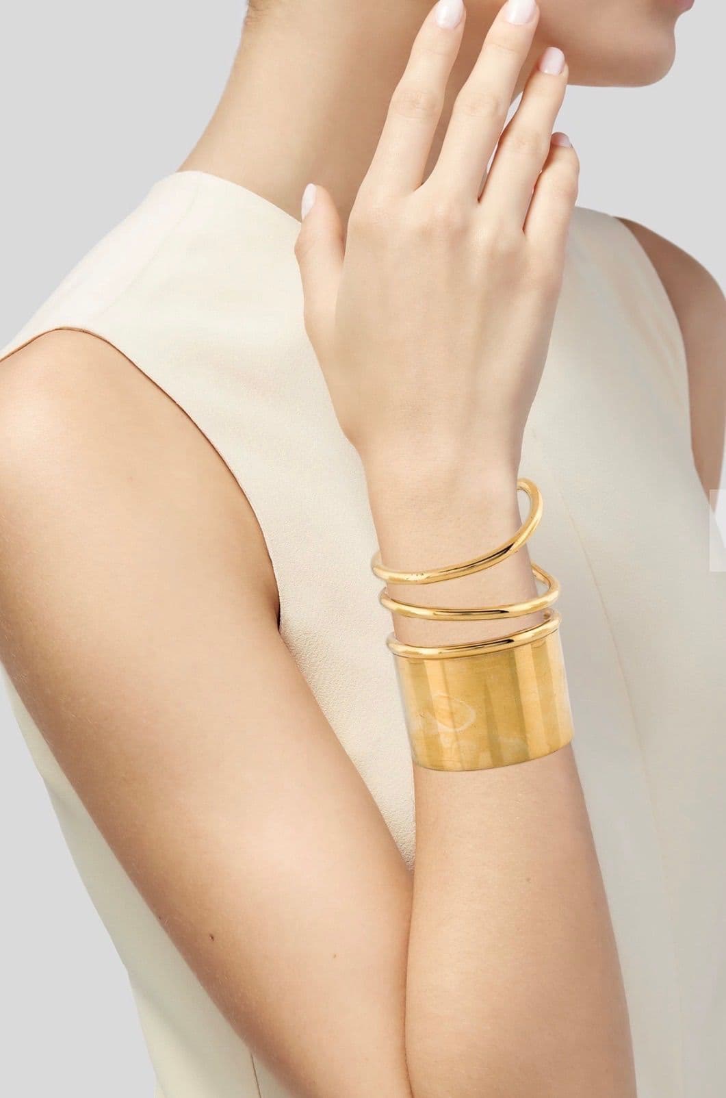 010. Balenciaga Gold Coil Etsp Cuff - Thumbnail 3