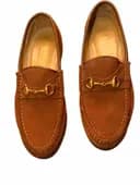 475. Gucci Horsebit Loafers sz 35 Brown Suede Leather Slip On Shoes Made in Italy - Thumbnail 8