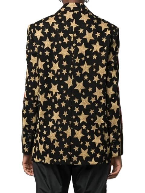 Palm Angels Star Print Blazer with Logo Sleeves - Thumbnail 2