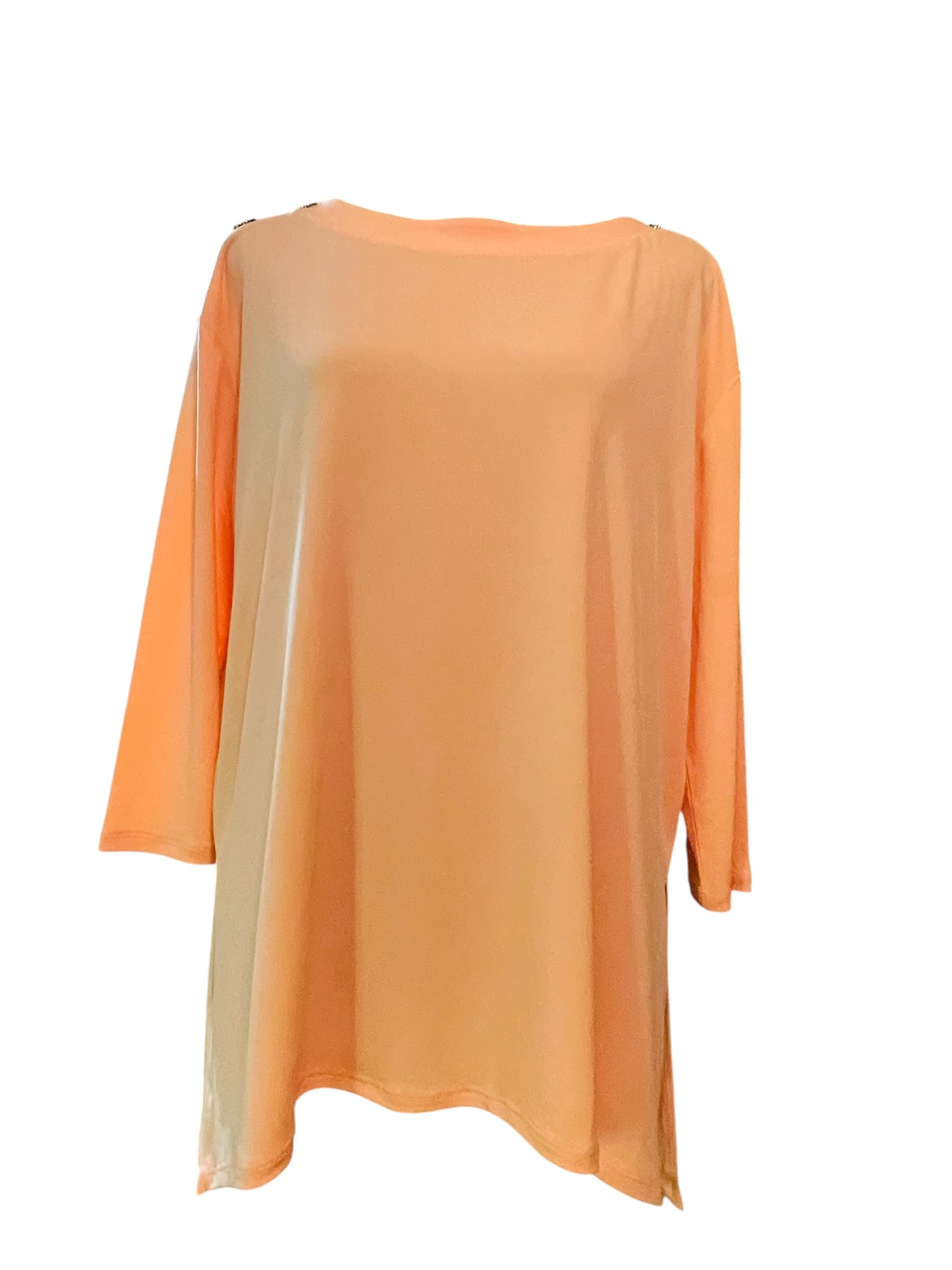 JM Collection Women’s Boat Neck 3/4 Sleeve Tunic Top - Thumbnail 3