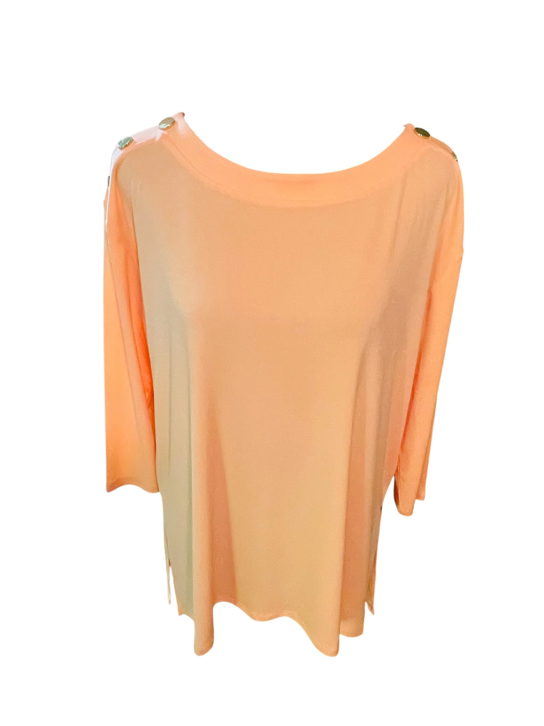 JM Collection Women’s Boat Neck 3/4 Sleeve Tunic Top - Thumbnail 2