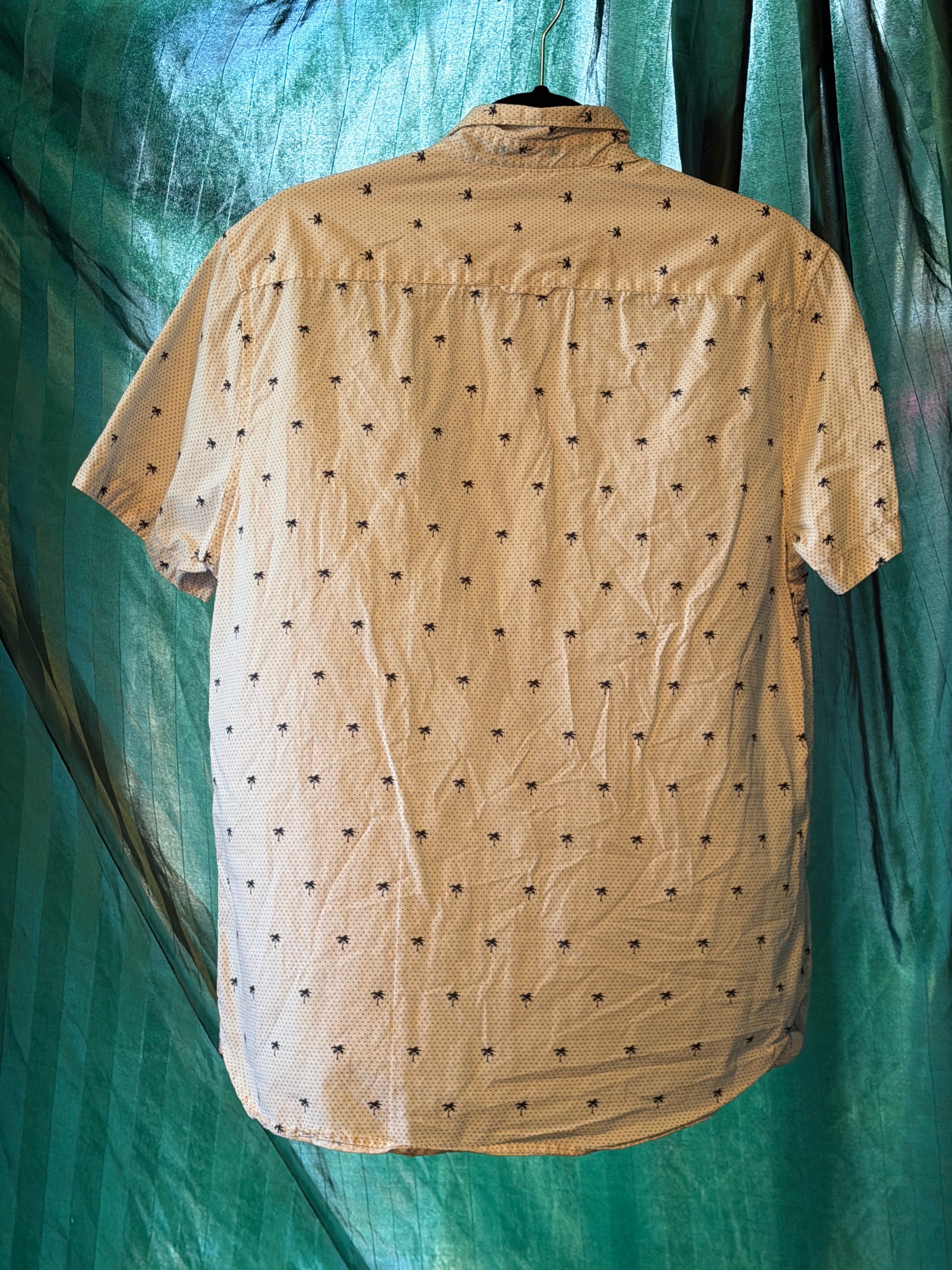 Denim & Flower Men's Palm Tree Print Short Sleeve Shirt M - Thumbnail 3