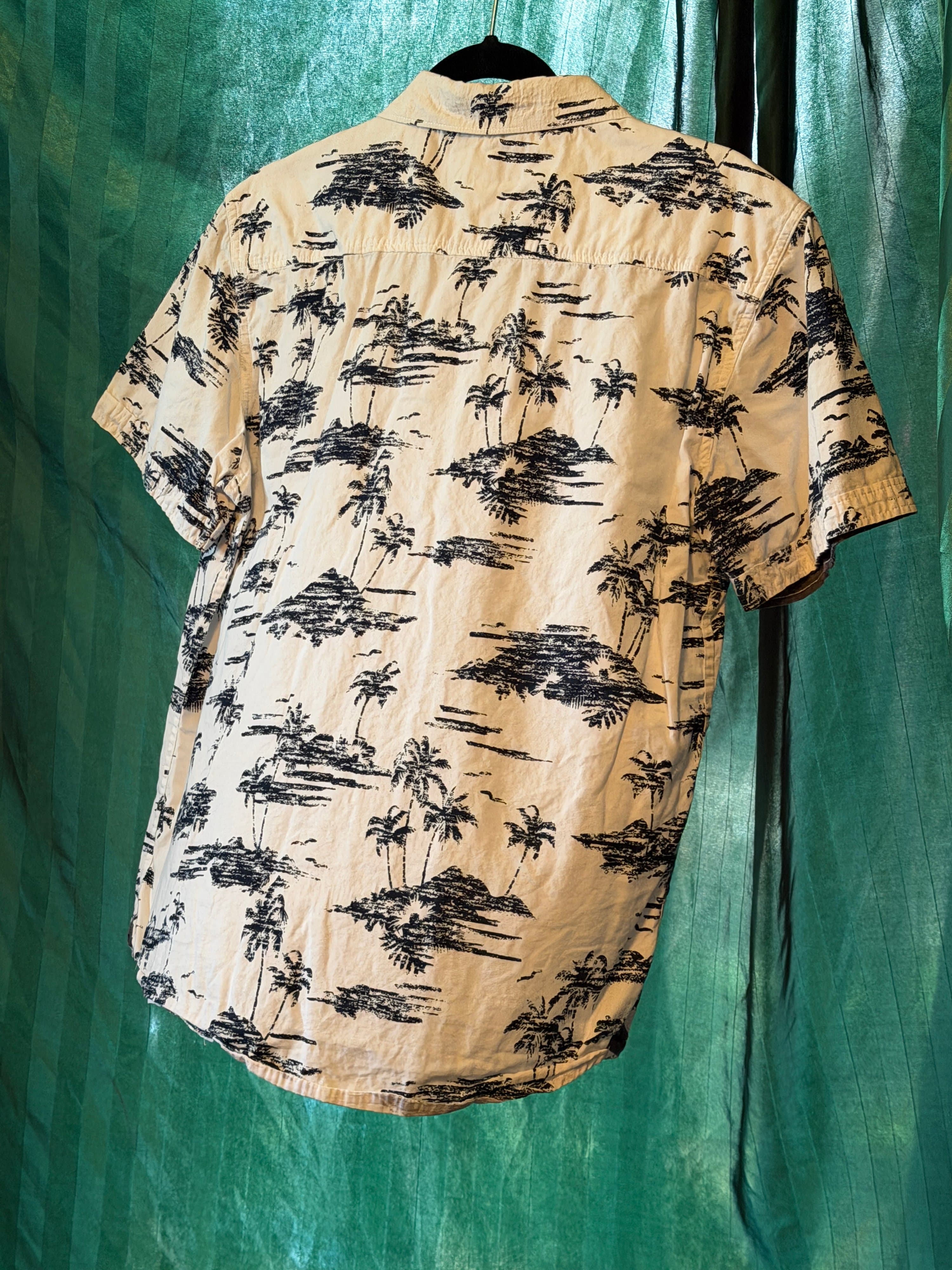 MBX Hawaiian Print Short Sleeve Button-Up Shirt - Thumbnail 2