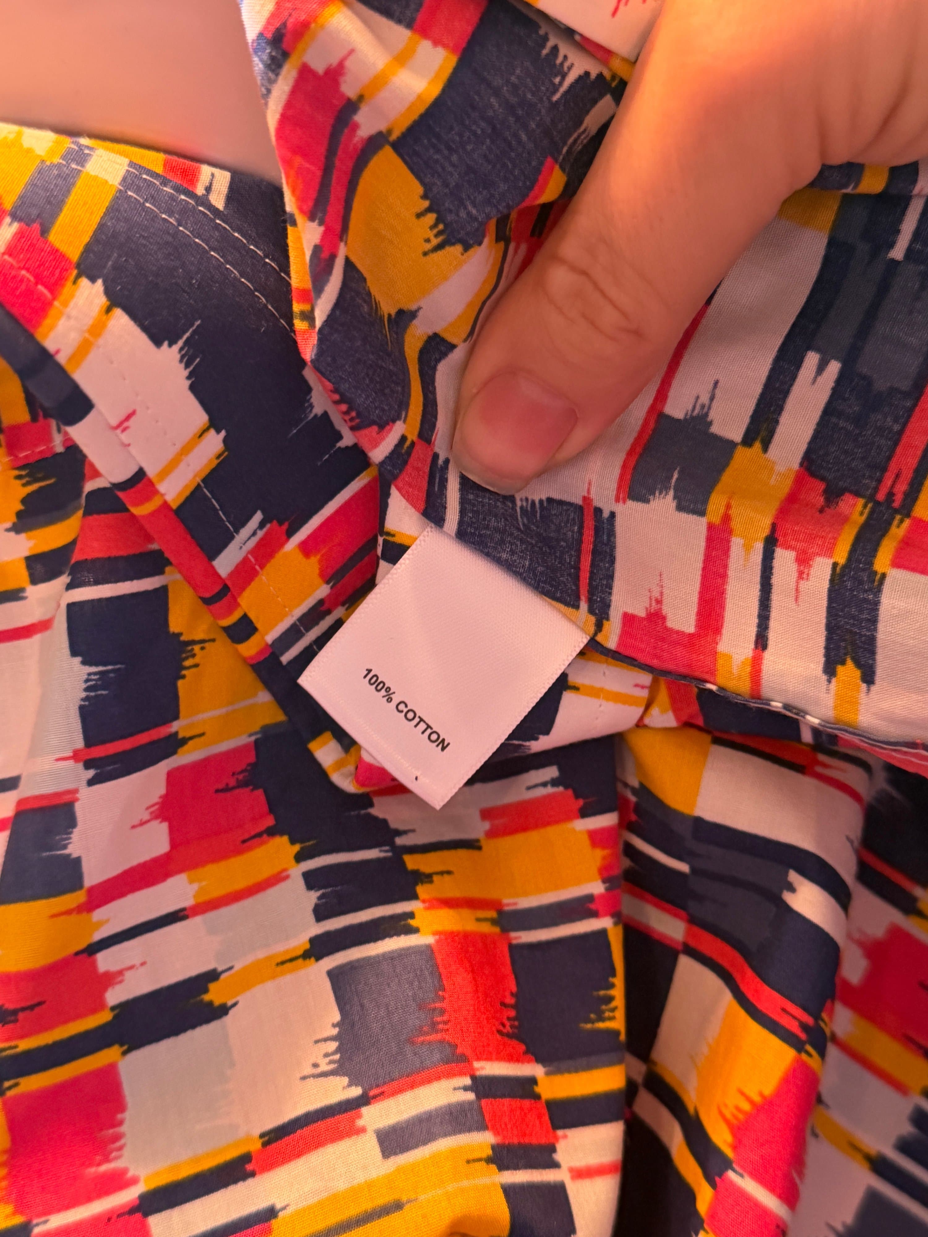 Murano Men's Short Sleeve Shirt Colorful Abstract Print - Thumbnail 4