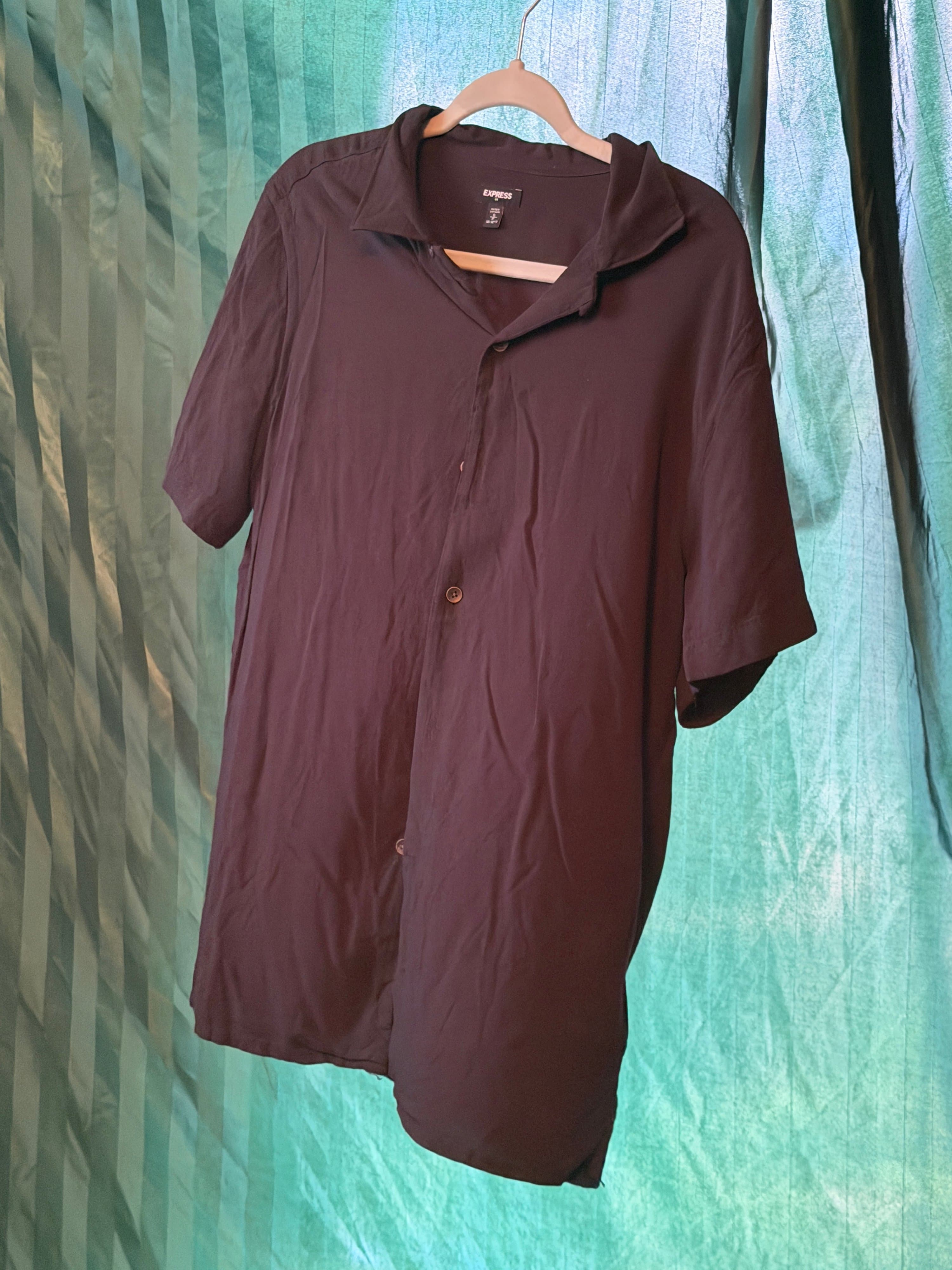 Express Men's Short Sleeve Button-Up Shirt Size S - Thumbnail 2