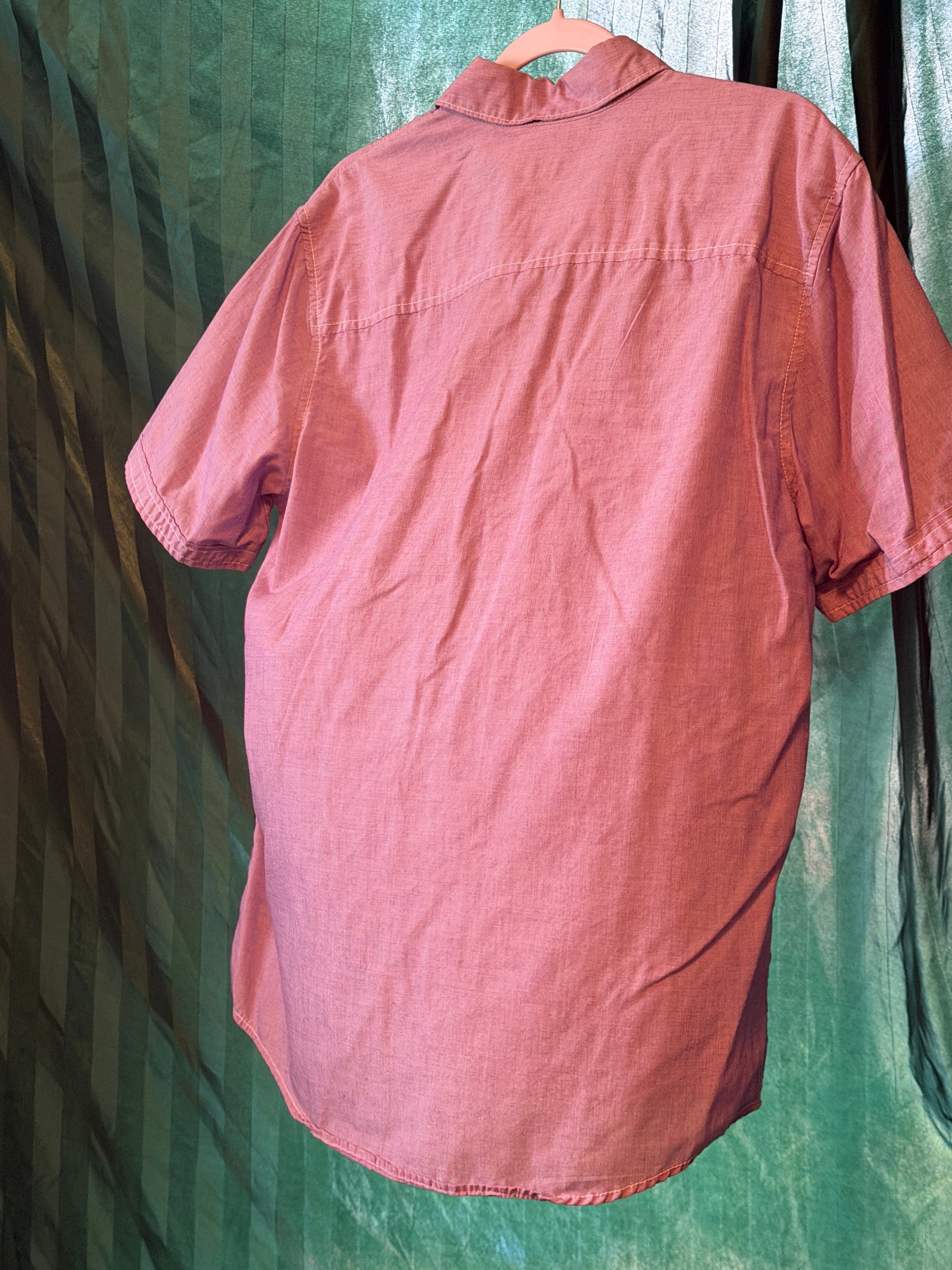 Michael Brandon Men's Red Short Sleeve Button-Up Shirt M - Thumbnail 2