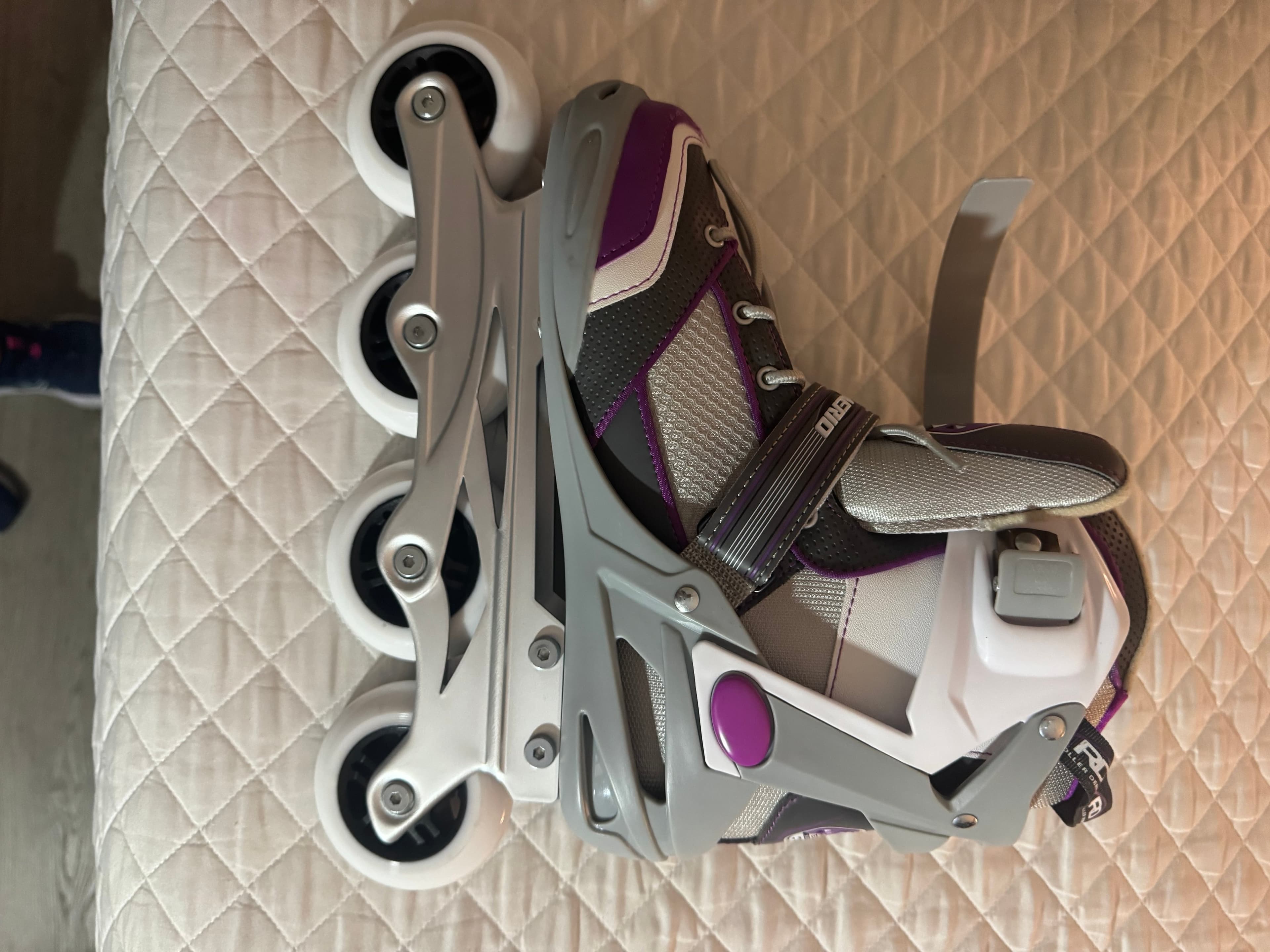 Roller Derby Aerio Q60 Inline Skates Size 8 Gray Purple - Thumbnail 4
