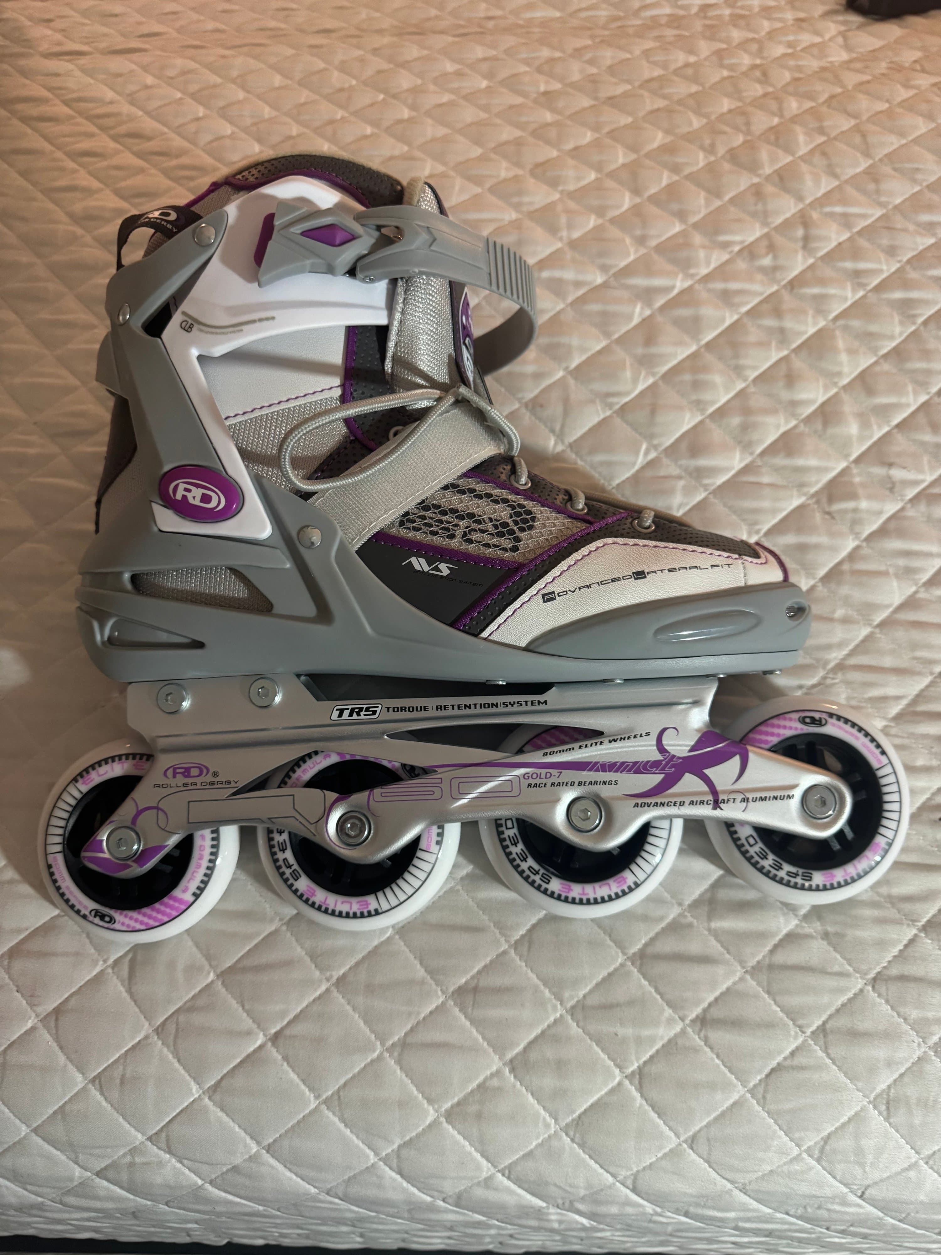 Roller Derby Aerio Q60 Inline Skates Size 8 Gray Purple - Thumbnail 5