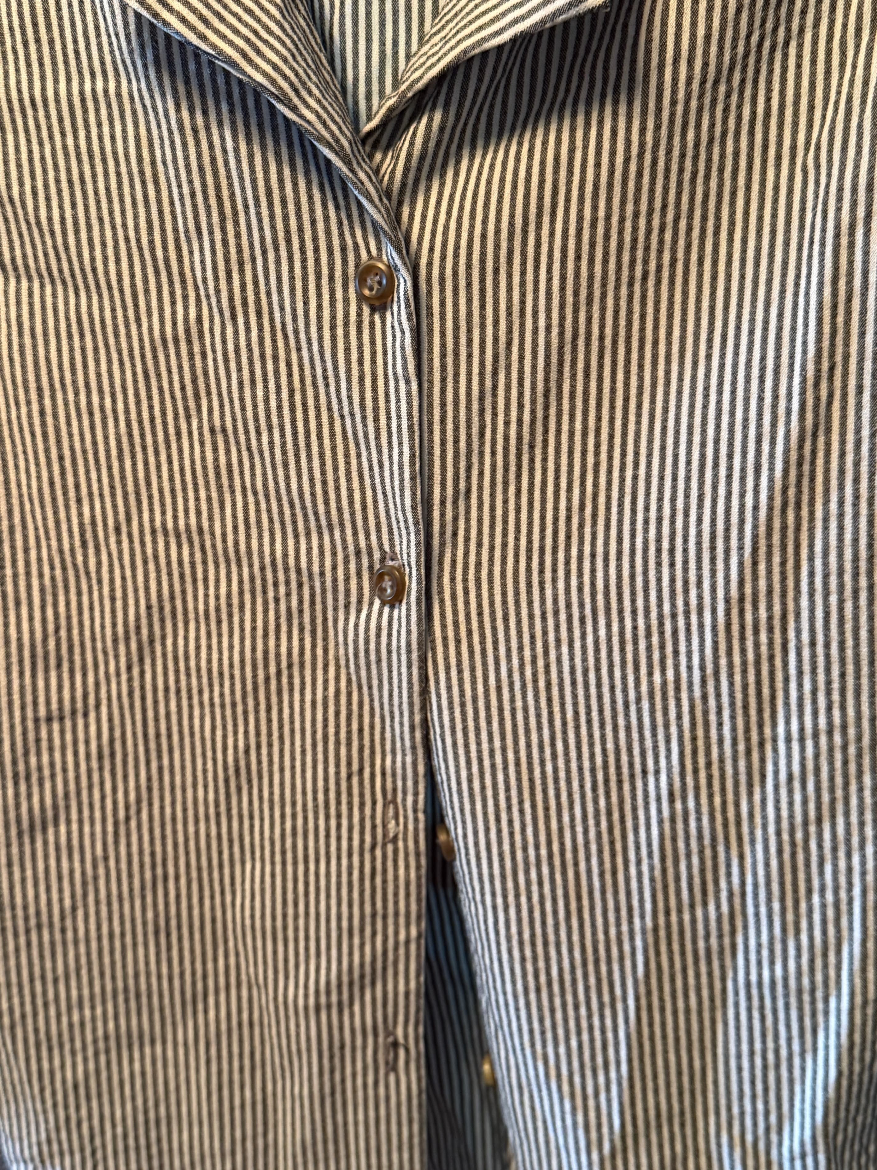 Le Lis Striped Shirt Dress with Tie Back, Large - Thumbnail 4