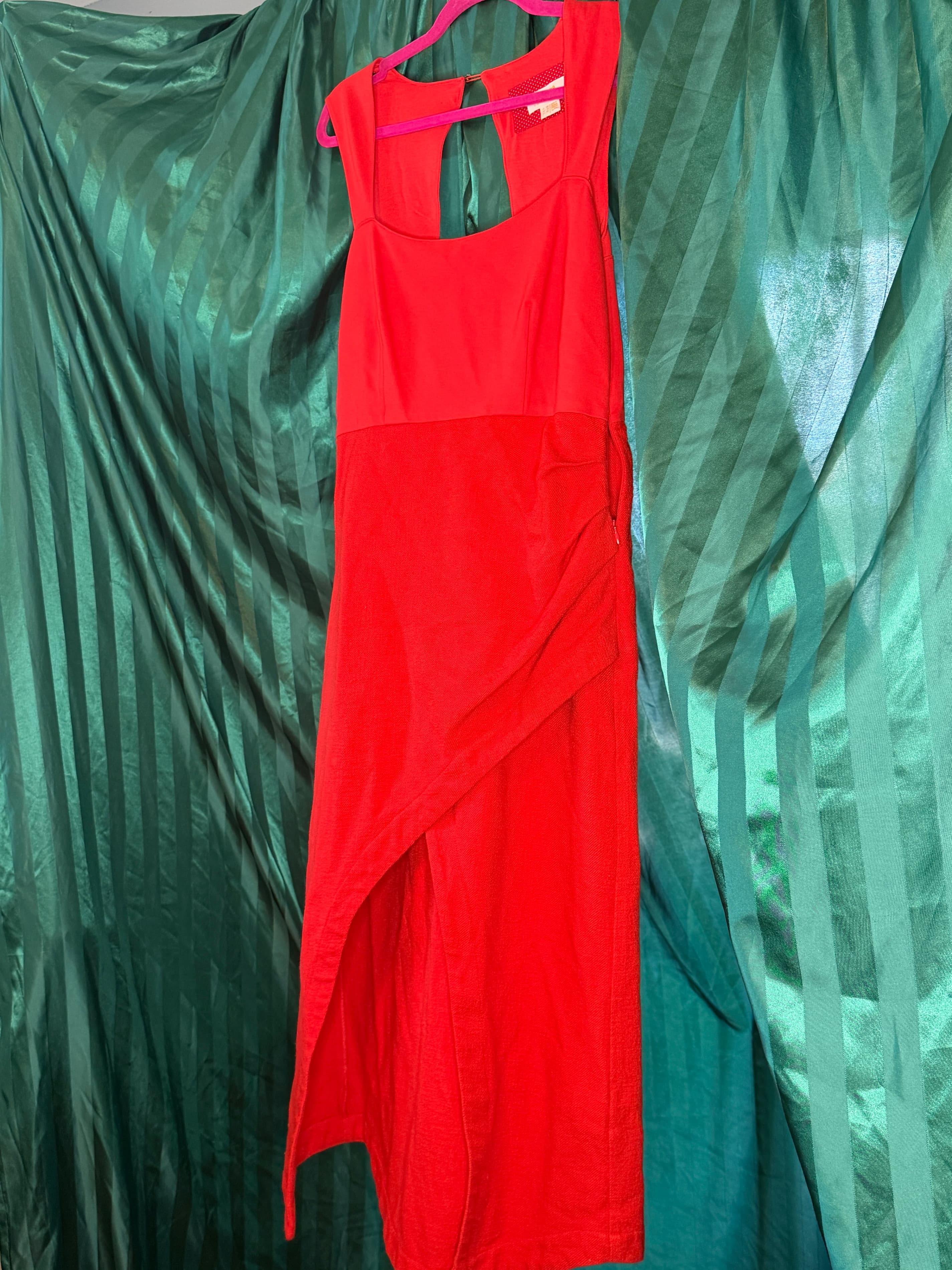 Maeve by Anthropologie Red Asymmetrical Midi Dress - Thumbnail 2