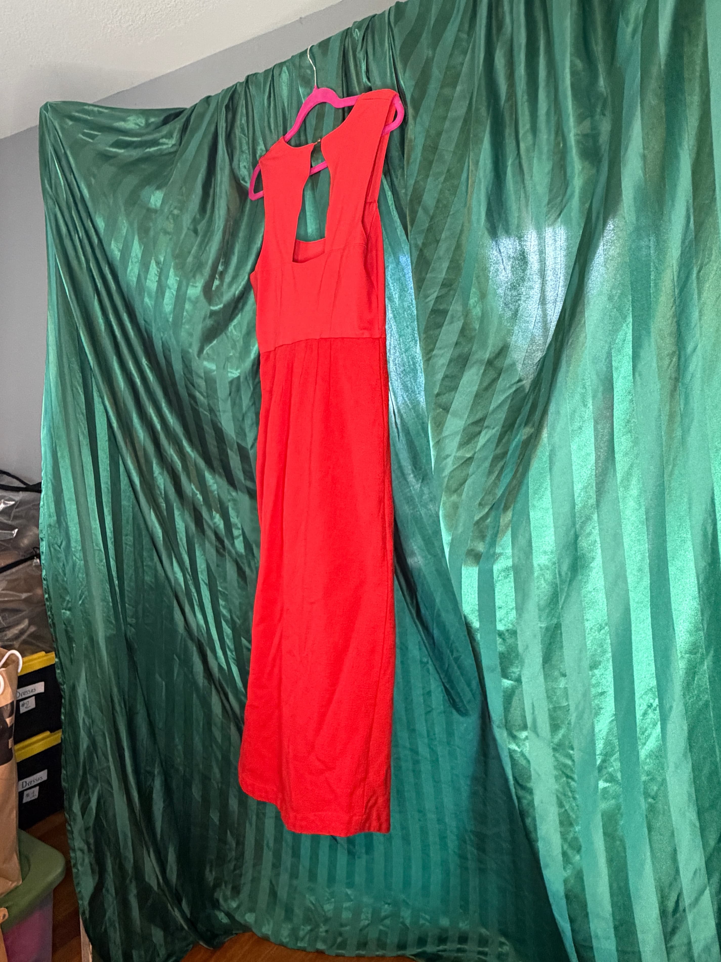 Maeve by Anthropologie Red Asymmetrical Midi Dress - Thumbnail 4
