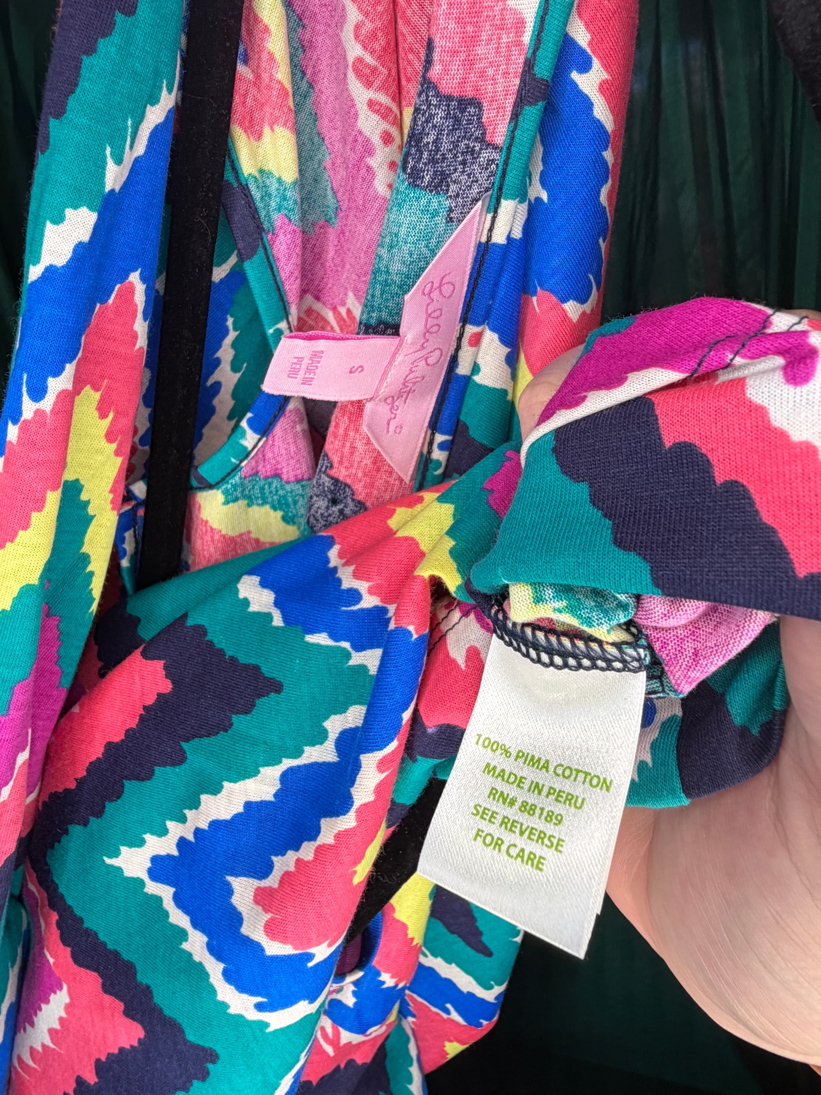 Lilly Pulitzer Gretchen Chevron Dress (2013) 3/4 Sleeve Mini Dress Size Small - Thumbnail 5