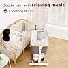 VaVaSoo Electric Rocking Bassinet for Baby 3 Speeds Automatic Bedside Sleeper Auto Rolling Newborn Cradle Rocks Itself 5 Height Adjustable with Music, Wheels, Storage, Grey & White - Thumbnail 2