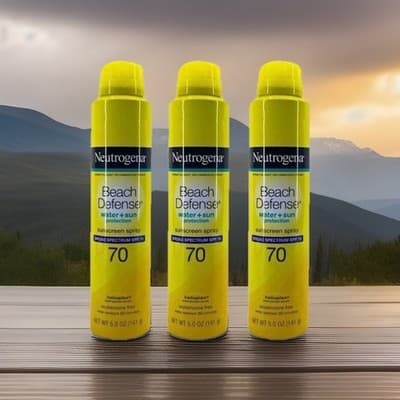 3PK- New Neutrogena SPF 70 Beach Defense Sunscreen Spray Lotion (5 Oz.) - Thumbnail 2
