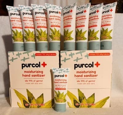 10 Pack 2 oz Bottles Hand Sanitizer Gel- Purcol + Kills 99.9% Germs - Thumbnail 2