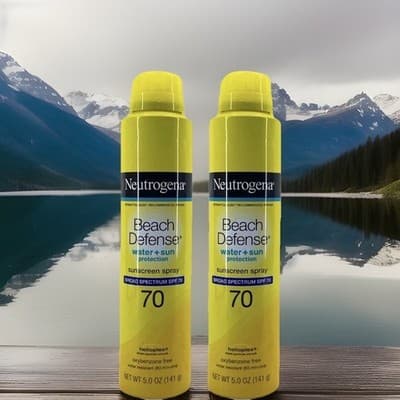 2 New Neutrogena SPF 70 Beach Defense Sunscreen Spray Lotion (5 Oz.) - Thumbnail 3