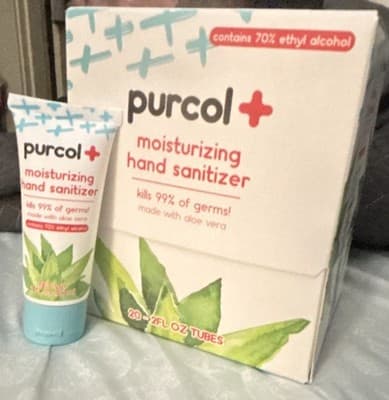 50 Pack Hand Sanitizer 2 oz Travel Size Mini Bottles Purcol+ New Sealed - Thumbnail 4