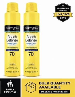 2 New Neutrogena SPF 70 Beach Defense Sunscreen Spray Lotion (5 Oz.) - Thumbnail 2