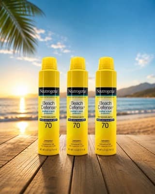 3PK- New Neutrogena SPF 70 Beach Defense Sunscreen Spray Lotion (5 Oz.) - Thumbnail 2