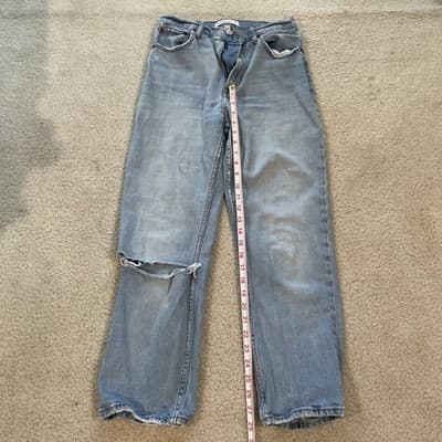 Abercrombie Fitch Curve Love Ultra High Rise Ankle Straight Distressed Women 6R - Thumbnail 3