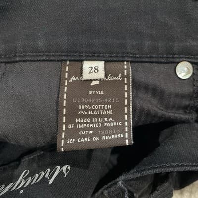 7 For All Mankind Straight Leg Black Jeans Womens Size 28 - Thumbnail 6