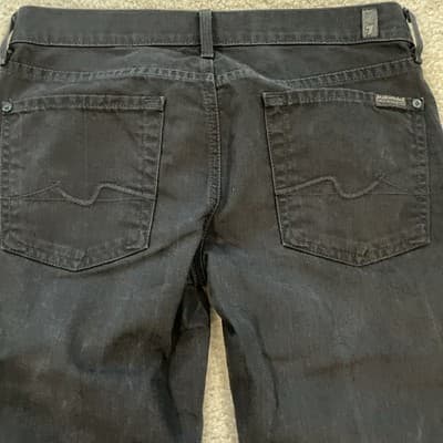 7 For All Mankind Straight Leg Black Jeans Womens Size 28 - Thumbnail 8