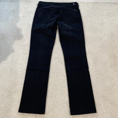 7 For All Mankind Straight Leg Black Jeans Womens Size 28 - Thumbnail 7