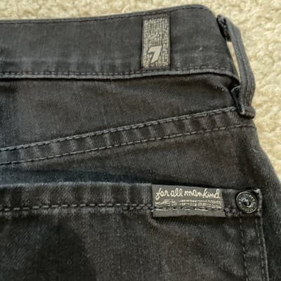 7 For All Mankind Straight Leg Black Jeans Womens Size 28 - Thumbnail 9