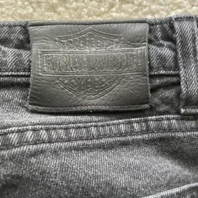 Women's Harley-Davidson Bootcut Black Denim Jeans - Size 14 Long - Thumbnail 10