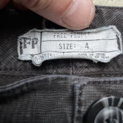 Free People Pants Womens Size 4/28 Black 96% Cotton 4% Spandex - Thumbnail 3