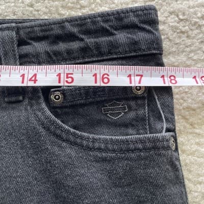 Women's Harley-Davidson Bootcut Black Denim Jeans - Size 14 Long - Thumbnail 7