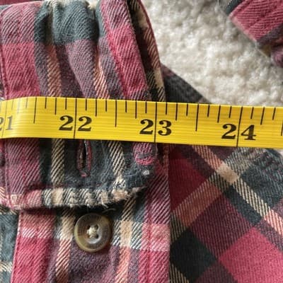 Carhartt Mens Size Large Button Flannel Plaid Shirt Heavy Cotton Red/Black - Thumbnail 12