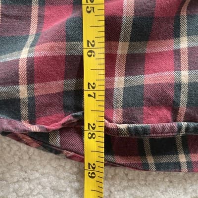 Carhartt Mens Size Large Button Flannel Plaid Shirt Heavy Cotton Red/Black - Thumbnail 8